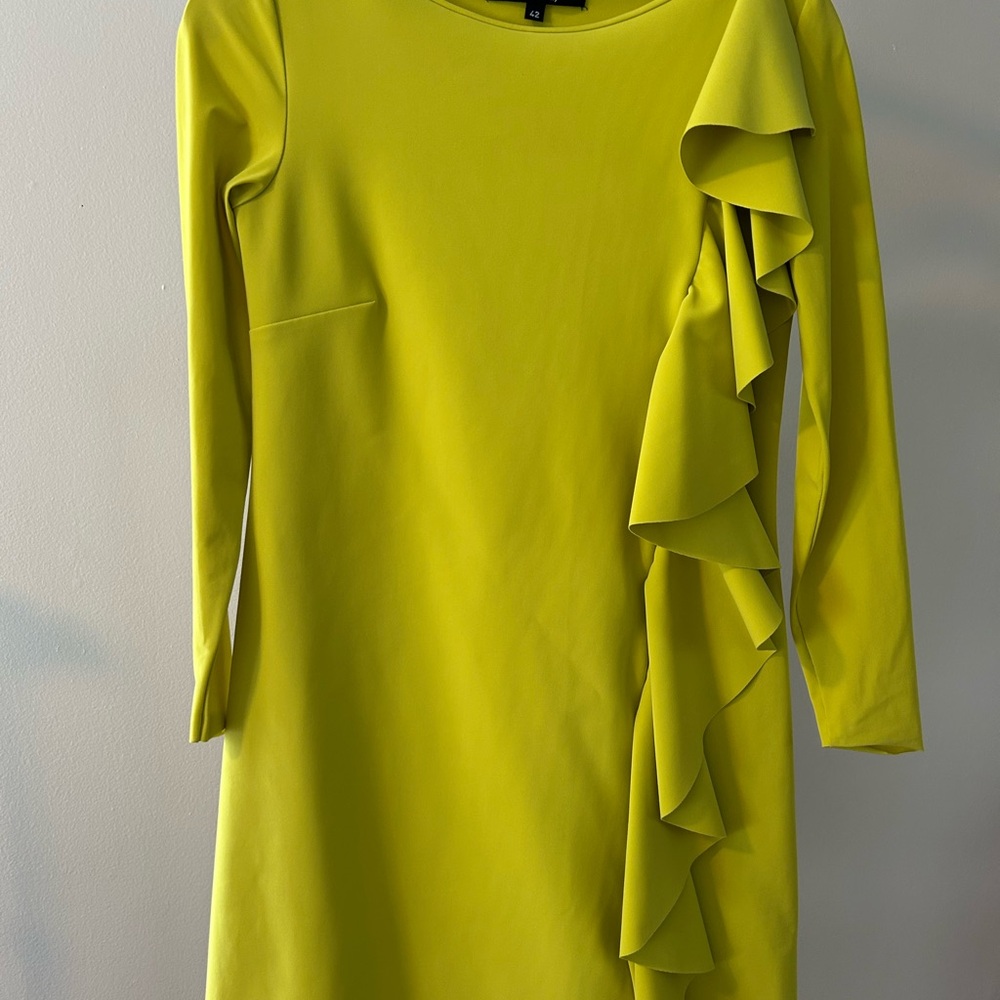 Pre-loved Chiara Boni Bertille Green Ruffled Mini Dress